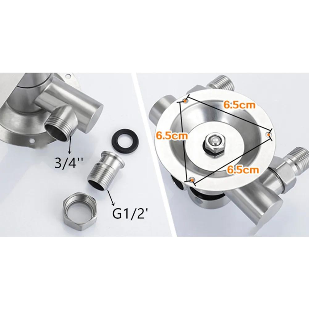 Смеситель для душа, смеситель для горячей и холодной воды, настенный смеситель для ванны с тройной ручкой, смесители для раковины из нержавеющей стали, переключатель для душа