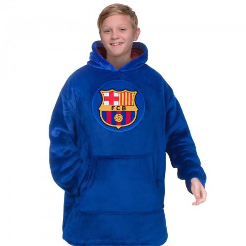 FC Barcelona Childrens/Kids Crest Oversized Blanket Hoodie