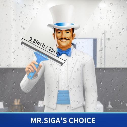 Набор для профессиональной мойки окон MR.SIGA - Сгон для мытья окон и микрофибровая швабра для мытья окон, 25 см