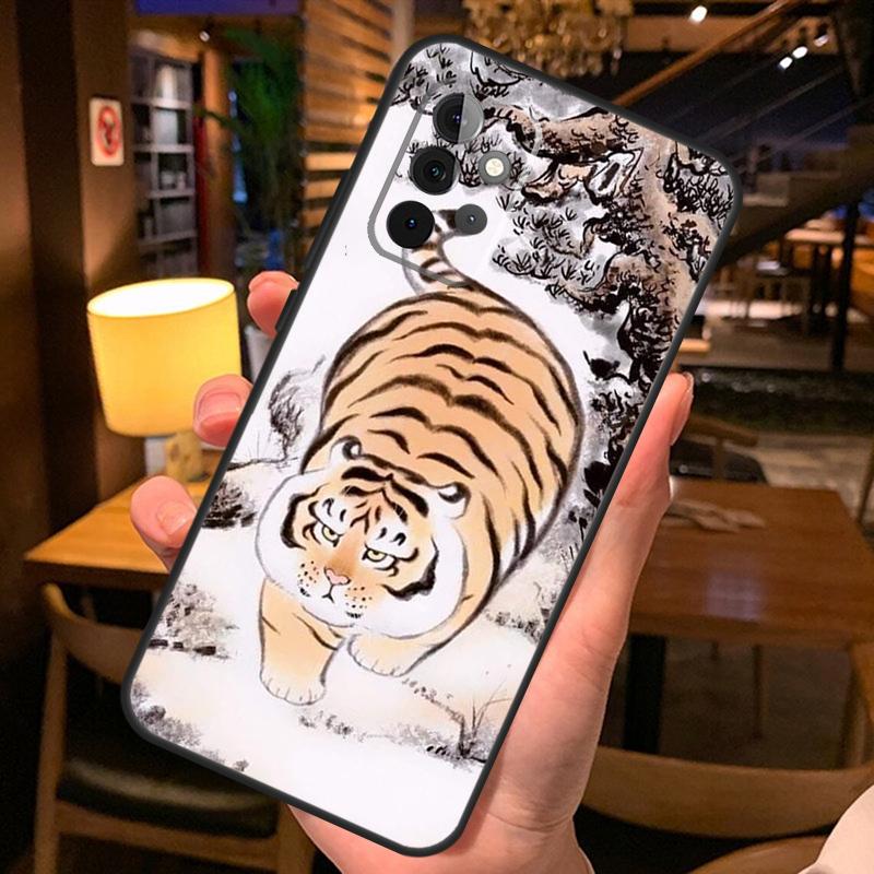 Мультяшный Толстый Тигр Чехол Для Samsung Galaxy A54 A34 A14 A52 A32 A12 A13 A33 A53 A15 A16 A36 A56 A26 A06 A35 A55