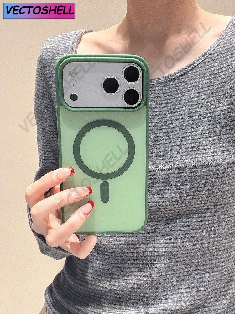 Роскошный матовый чехол для телефона с магнитом для iPhone 11 12 13 14 15 16 17 Pro Max Plus Magsafe Бампер Задние чехлы Обложка