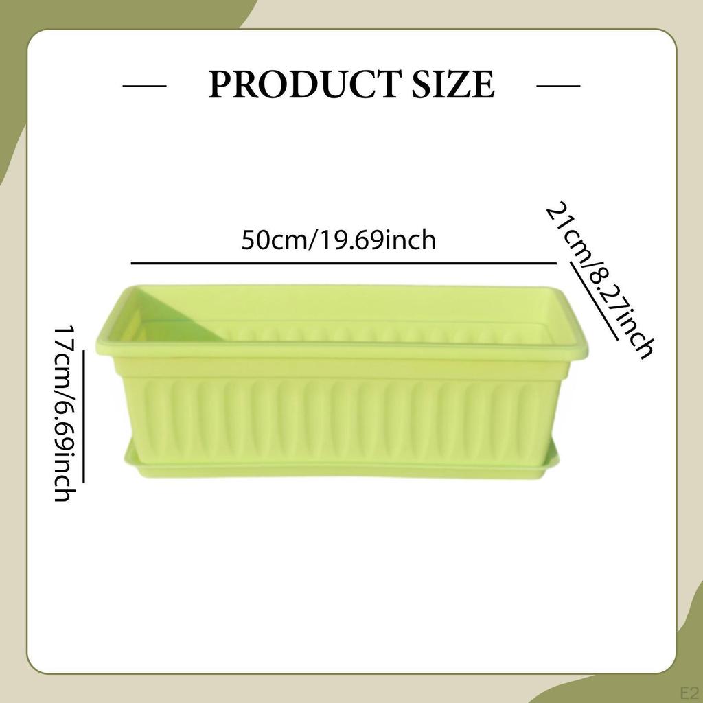 Flower Pot Window Box Flowerpot Rectangular Planter for Porch Garden Yard Outside