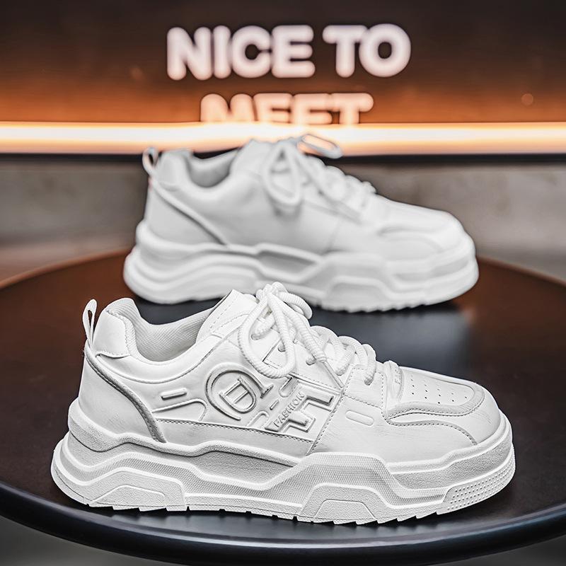 Весенняя мужская обувь, новые дышащие белые туфли, мужская модная универсальная обувь на толстой подошве, увеличивающая рост, спортивная обувь, повседневная обувь для серфинга, модная обувь