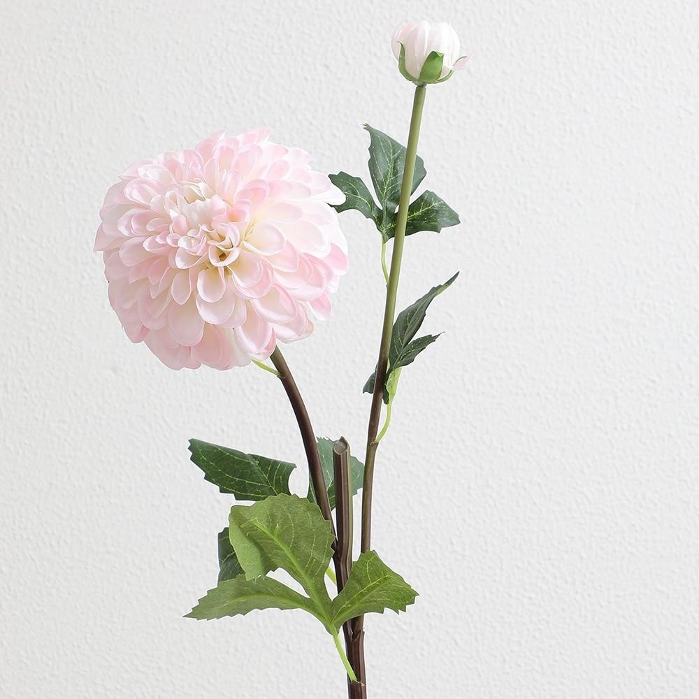 Pink Artificial Dahlia Flowers 2 Heads Artificial Faux Plants Home Decoration