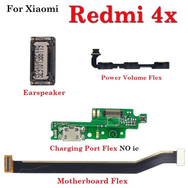 USB-док-станция, разъем для зарядного устройства, порт зарядки, громкость включения, выключения, материнская плата, гибкий кабель, динамик для Xiaomi Redmi 4X