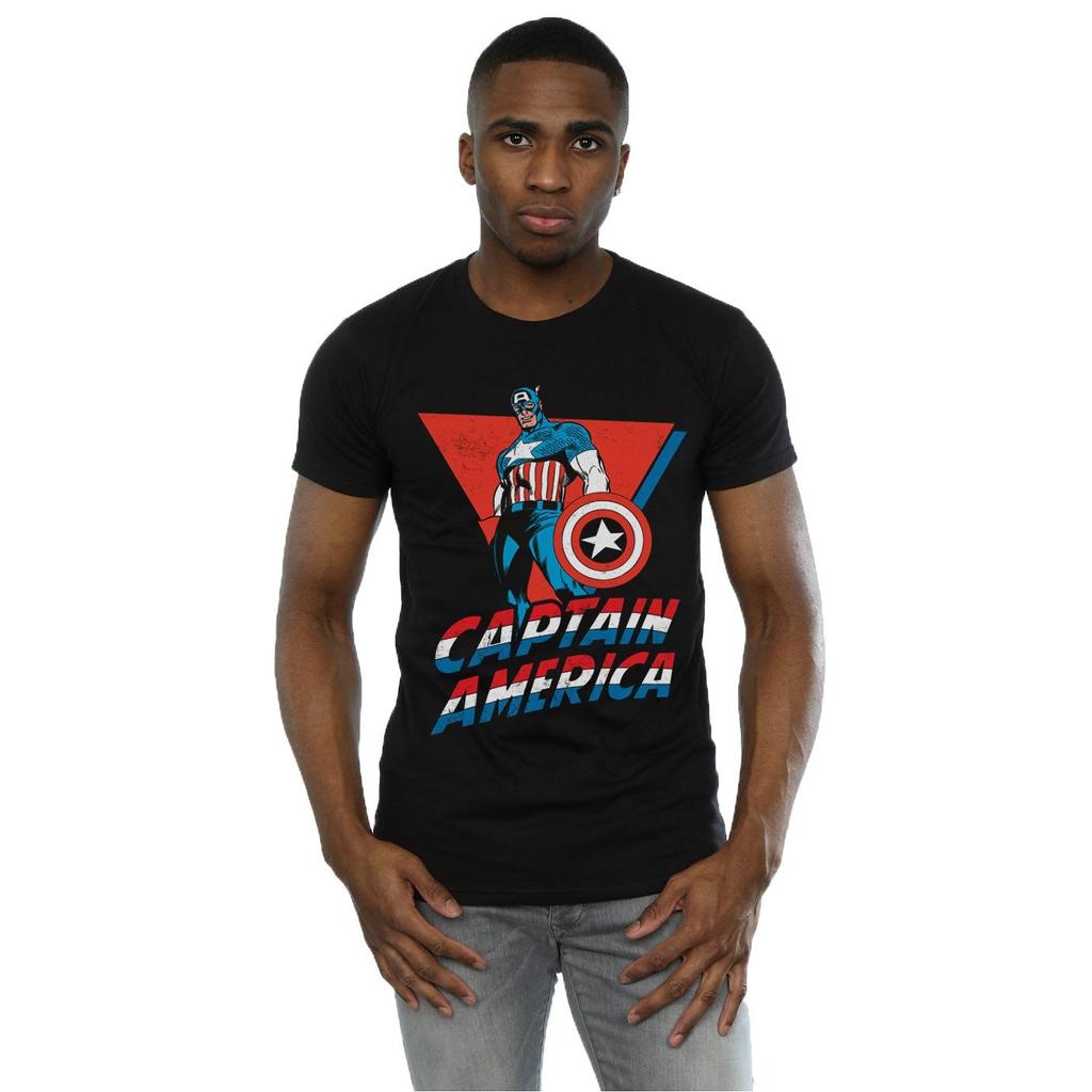 Marvel Mens Captain America Standing T-Shirt