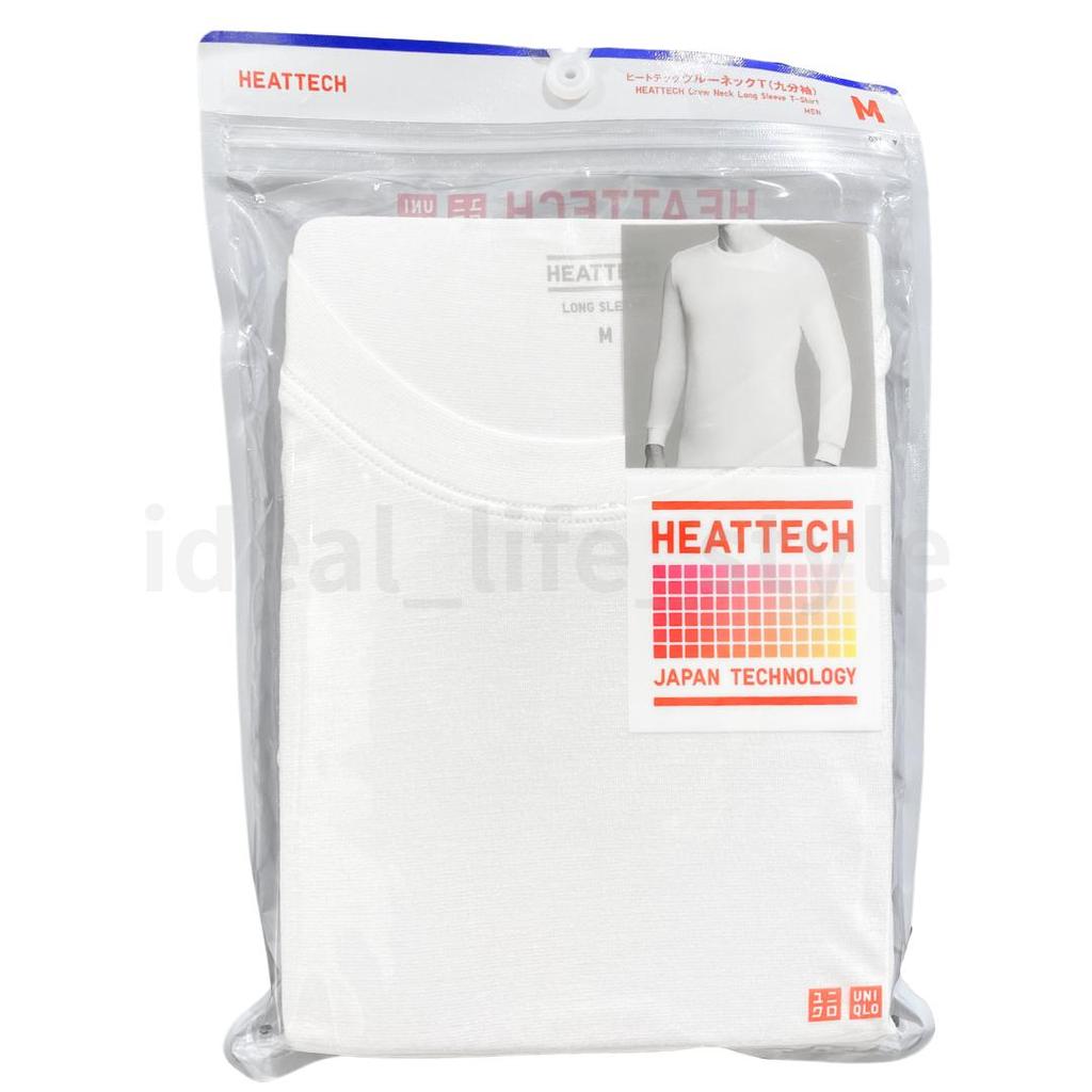 Uniqlo HEATTECH T-Shirt S-4XL Crew Neck Long-Sleeve Tagless Men 472909 NWT