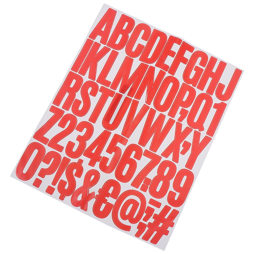 Self Adhesive Mailbox Numbers Red Alphabet Stickers Stationery Gift Letter Stickers DIY