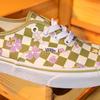 Vans Аутентичные кеды в клетку с цветочным принтом, прочные, дышащие, низкие, из парусины, унисекс, зеленые, белые VN0A5KS9CCF