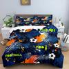 Football Duvet Cover Set King Size Simple Black White Comforter Cover 3D Soccer Sport for Kids Boys Girls Polyester Bedding Set