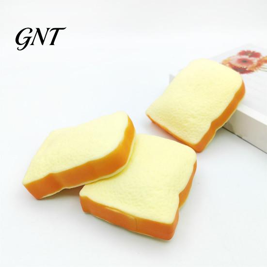 Sliced Bread Sensory Toy 1/2Pcs Simulated Toast Stress Relief Toy, Squeeze Soft Stretchy Fake Food Fidget for Kids Teens Adults Desk