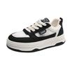 2024 New Leather Women's Black  White Casual Woman Vulcanize Sneakers Breathable Sport Walking Running Platform Flats Shoes
