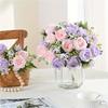 LUYI 4-Packs Artificial Polyester Peonies Natural Style Handmade Spring Bouquet Centerpiece Table Wedding Party Home Decoration