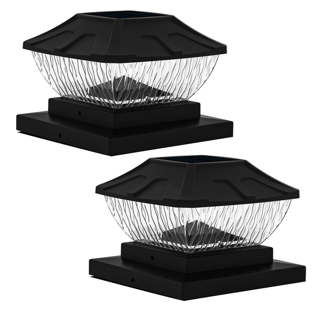 Outdoor Waterproof Solar Pillar Light Patio Garden Fence Gate Post Light 6X6 inch 600mAh Battery