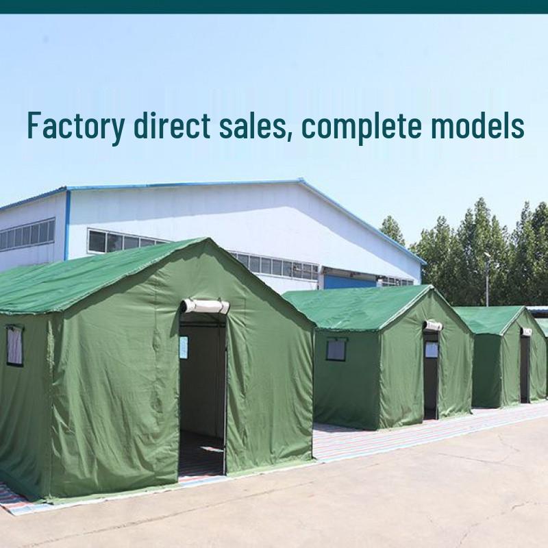 Heavy-Duty Canvas Tent for Construction, Emergency, and Disaster Relief - Rainproof, Cold Protection, Insulated for Warmth