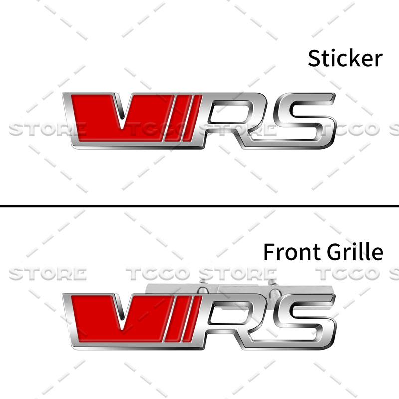 JBIW9 3D Chrome Metal Car Styling VRS Logo Front Grille Emblem Sticker For Skoda Octavia Fabia Rapid Superb Kodiaq Rear Trunk Decor