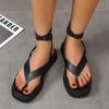 Women's Sandals Shoes for Female Summer Flip Flops Platform Roman Style Low Heels Black Fashion Casual Ladies Comfort Shoes 2024