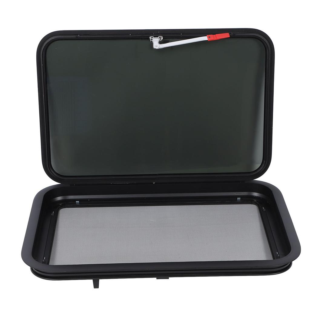 762x508mm  30.48x20.32in RV Window UV Proof Tinted Tempered Glass Camper Exit Window with Screen and Trim Ring for