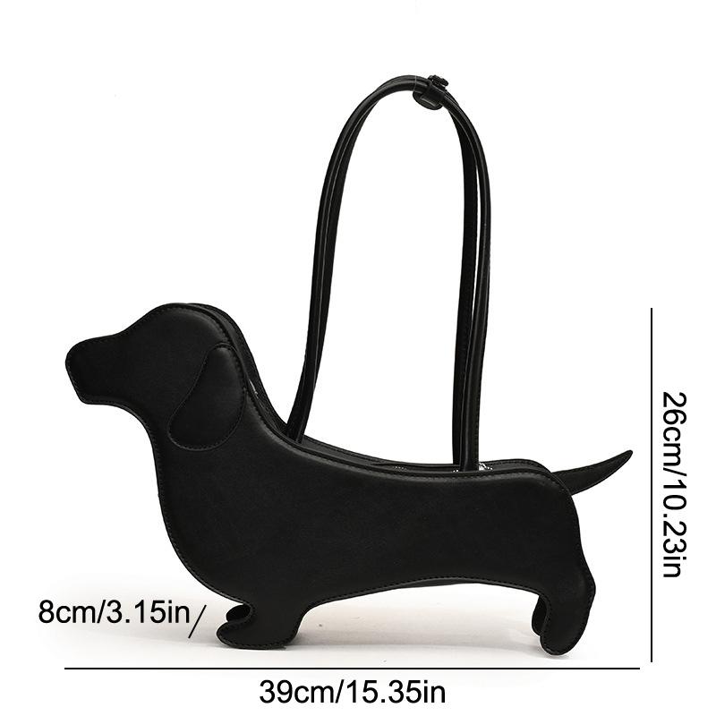 Смешная сумка-тоут в виде собаки-таксы, женская сумка, однотонная, из ПУ кожи, на плечо, сумки-тоут, женская, милая, креативная, в японском стиле, кавайная сумка