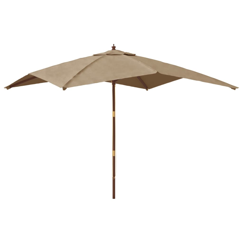Sun Umbrella with Wooden Pole Taupe 300x300x273 cm