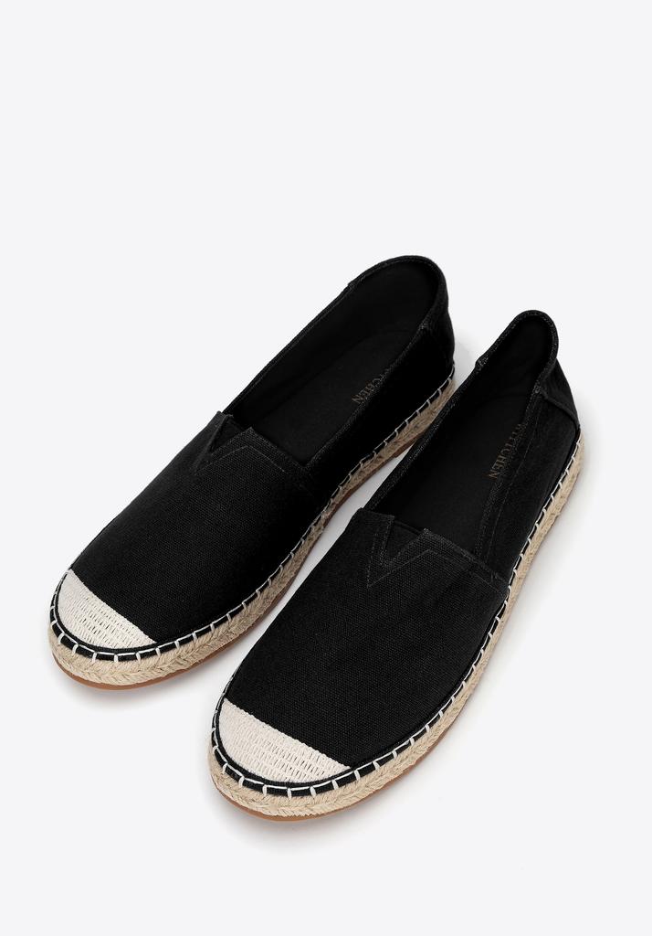 Wittchen Men's Espadrilles With Braided Toe Black, Black Textile Material