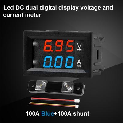 DC 100V 10/50/100A Вольтметр Амперметр Синий + Красный LED Ампер Двойной Цифровой Вольт Метр Измеритель Автомобиль Мотоцикл Напряжение Ток Метр