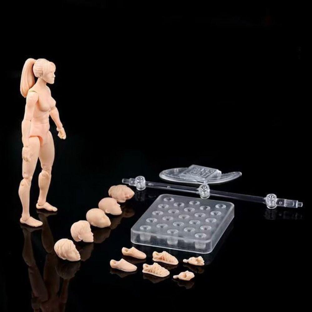 Joints Movable Male Femalew Body Dolls Action Figure 1/18 Scale Model Doll Computer Ornament