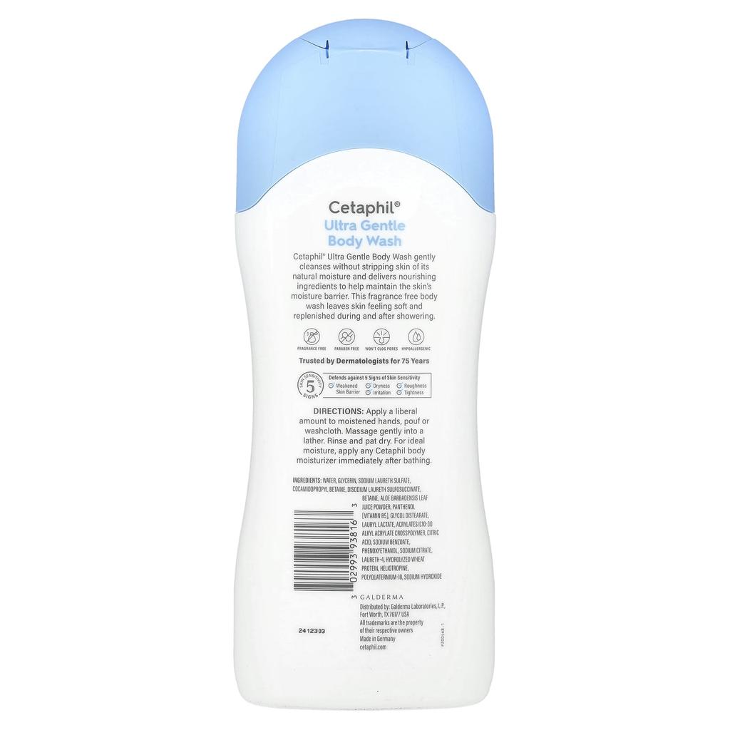 Ultra Gentle, Body Wash, Fragrance Free, 16.9 Fl Oz (500 Ml)