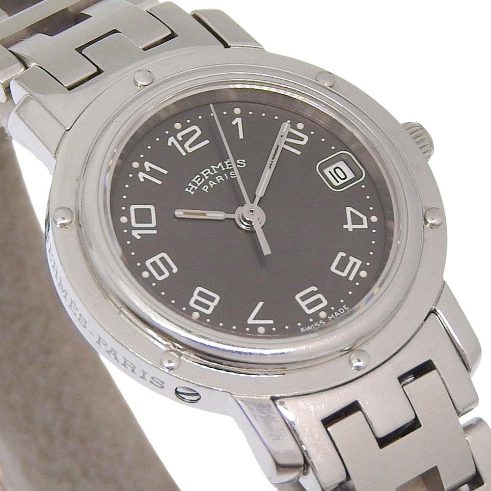 HERMES Clipper Watches CL4.210 grayDial Stainless Steel Quartz Analog display Women Used