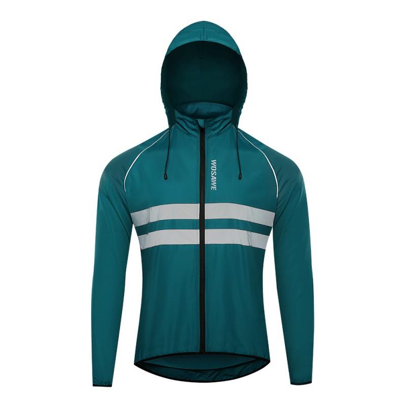 1 Mens Lightweight Reflective Windbreaker Hooded Water-Resistant Packable Cycling Jacket MTB Commuting Bike Riding