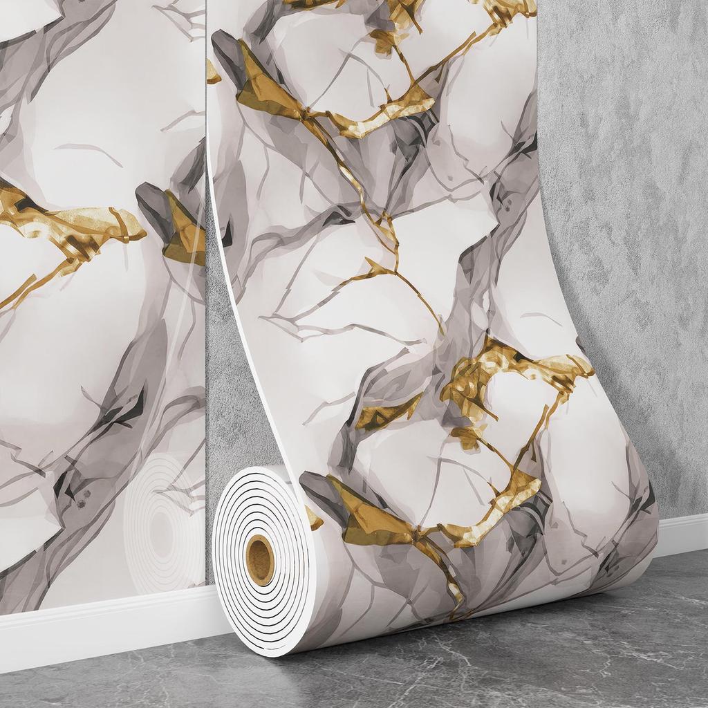 Самоклеящаяся водостойкая настенная наклейка под мрамор для ванной комнаты, гостиной, кухни и ТВ-зоны.