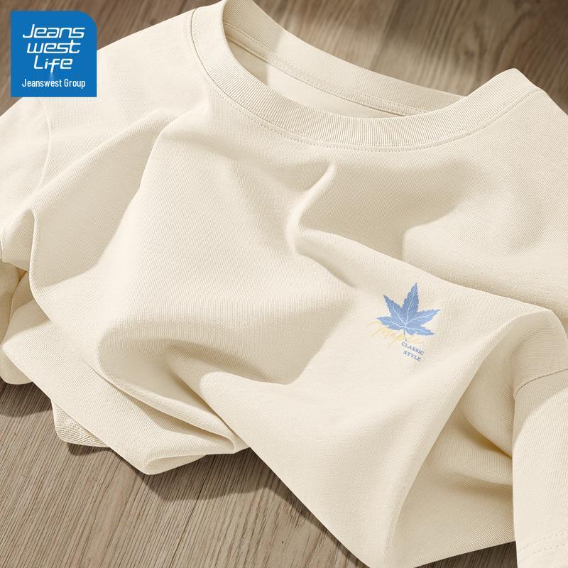 JEANSWEST LIFE Мужская хлопковая футболка с коротким рукавом, плотная
