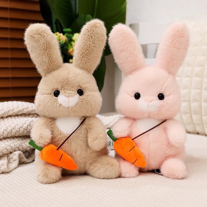 Adorable Sitting Carrot Rabbit Plush Toy Cute Bunny Doll For Girls Holiday Gift