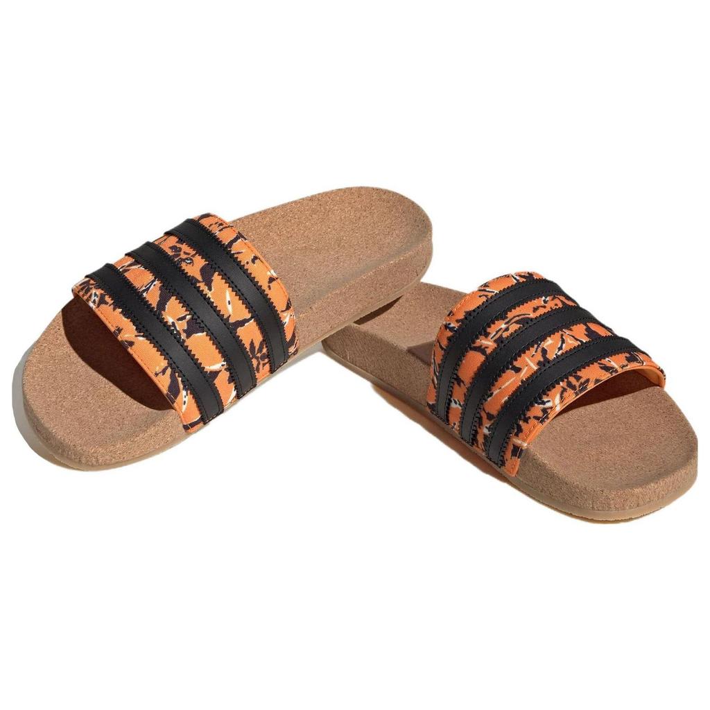 Adidas Originals Adilette Comfortable Versatile Rubber Sole Non-Slip Slide Sandals Unisex Footwear Orange Black IE7750