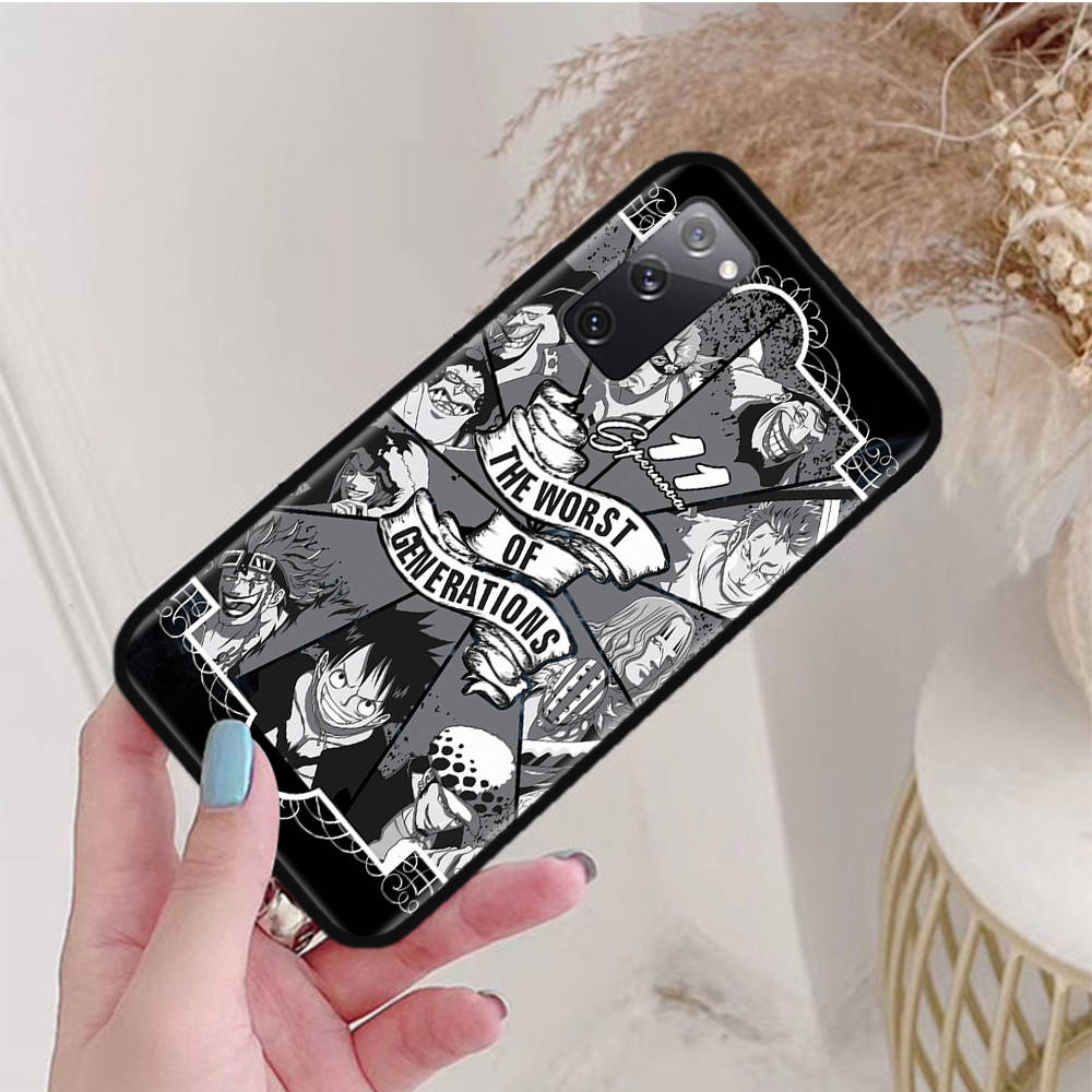 Черный чехол для Xiaomi Poco X6 X4 M5 M6 F5 F6 C65 C55 C50 C51 C40 Pro Redmi 14C A3X 13C 12C 11T 10A 9C Note 7 6 8A Plus W-77 One Piece Anime