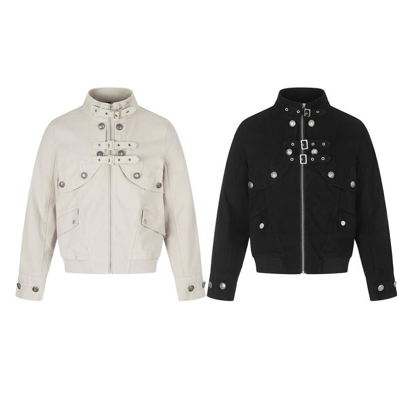 Magic Bear 2026 Streetwear Functional Work Jacket Punk Button Short Coat Teens