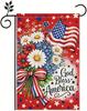 Патриотический садовый флаг God Bless America Наружный садовый флаг Американский флаг Цветок Букет Двусторонний Прочный Полиэст