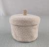 Weaving Snack Storage Box Jute  Sundries Storage Baskets With Lids Wardrobe Table Round Gift Box Wicker Seagrass Flower Pot