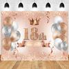 18th Birthday Party Backdrop Black Gold Glitter Balloon for Women Men Boys Girls 18th Birthday Bar Mitzvah Photography Poster17