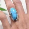 Кольцо с тибетской бирюзой, кольцо из стерлингового серебра 925 пробы, регулируемые кольца, эффектное кольцо ручной работы, ювелирные изделия с драгоценным камнем из тибетской бирюзы, подарок на годовщину