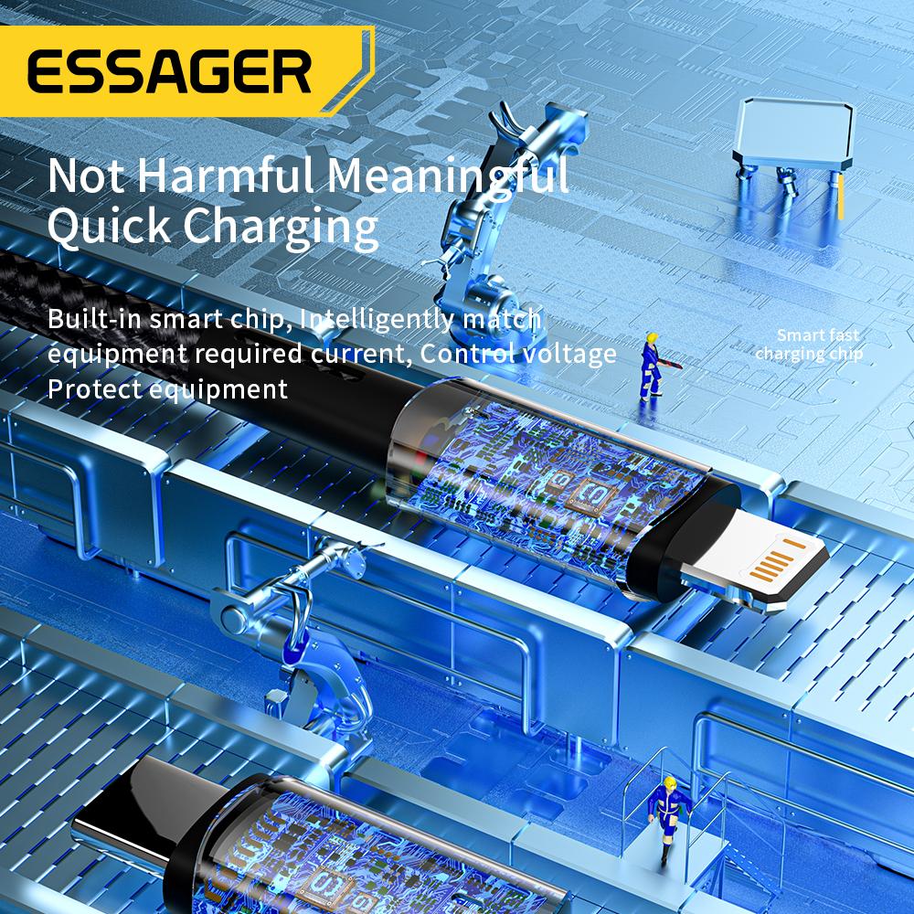 Essager USB Type C Cable for Iphone 14 13 12 Pro Max Mini Xs Xr X 8 IPad MacBook PD 27W Fast Charge Charger Lightning Wire Cord