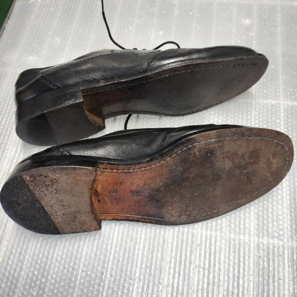 Mezlan Leather Wingtip Shoes 80s-90s Vintage Size 9 26.5-27.5 Black(USED)