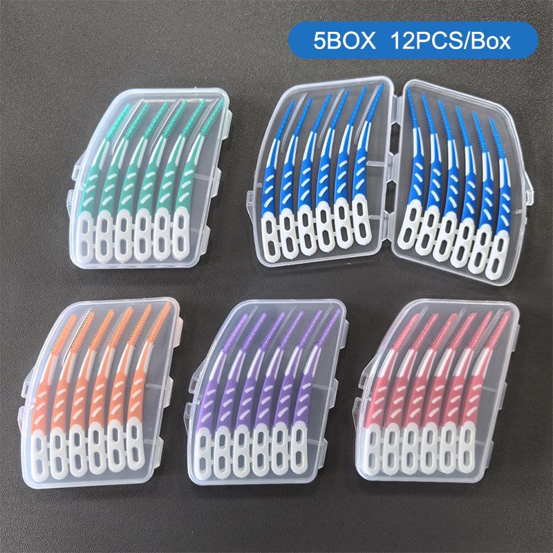 1/5 Коробка Межзубные силиконовые щетки Зубные палочки Зубочистки Межзубные щетки Щетка для чистки зубов Уход за зубами Зубная нить