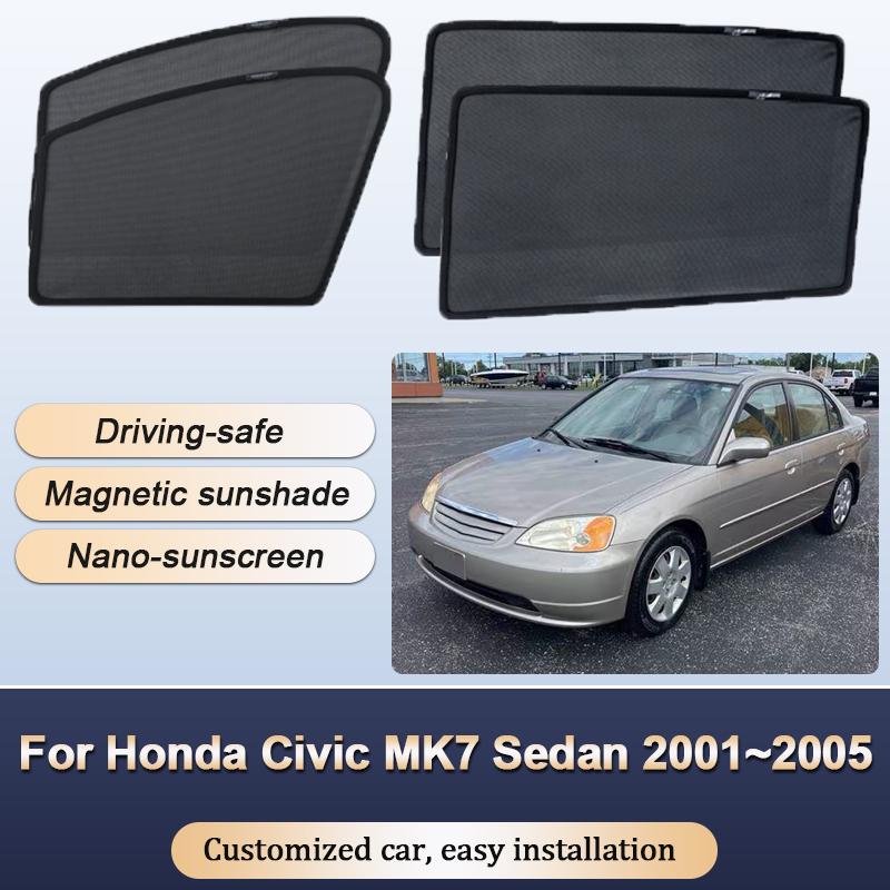 Sun Shades For Honda Civic 2001~2005 Sedan MK7 Sunshades Anti UV Heat Insulation Curtains Privacy Windows Visors Car Accessories