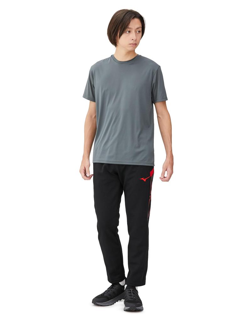 Mizuno Разминочные брюки MC Line, Влагоотводящий, Быстросохнущий трикотаж, Унисекс, Размер 32MDB110, Черный/Китайский красный, M