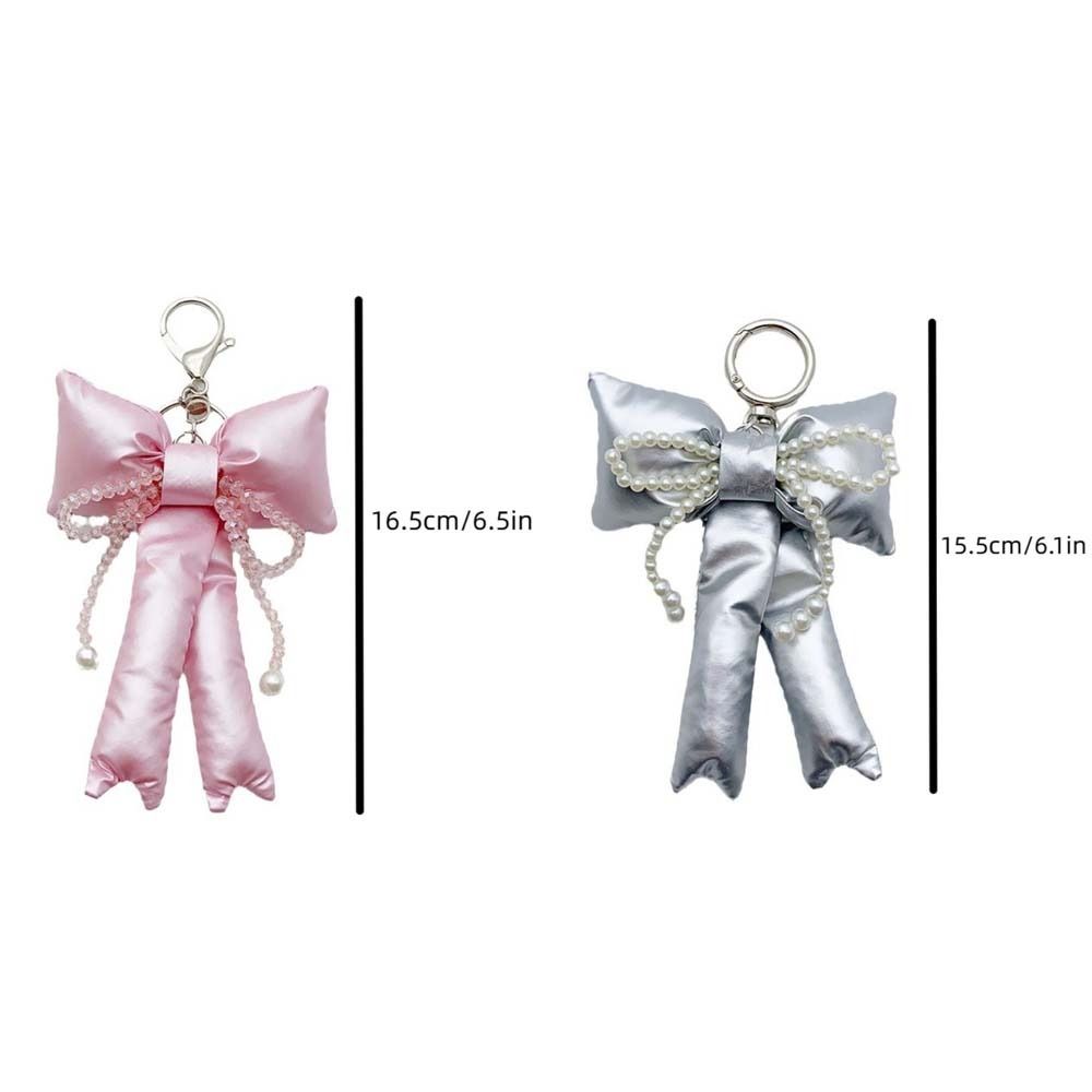 Glossy 3D Bowknot Keychain Rhinestone Y2k Hanging Backpack Accessories Girls