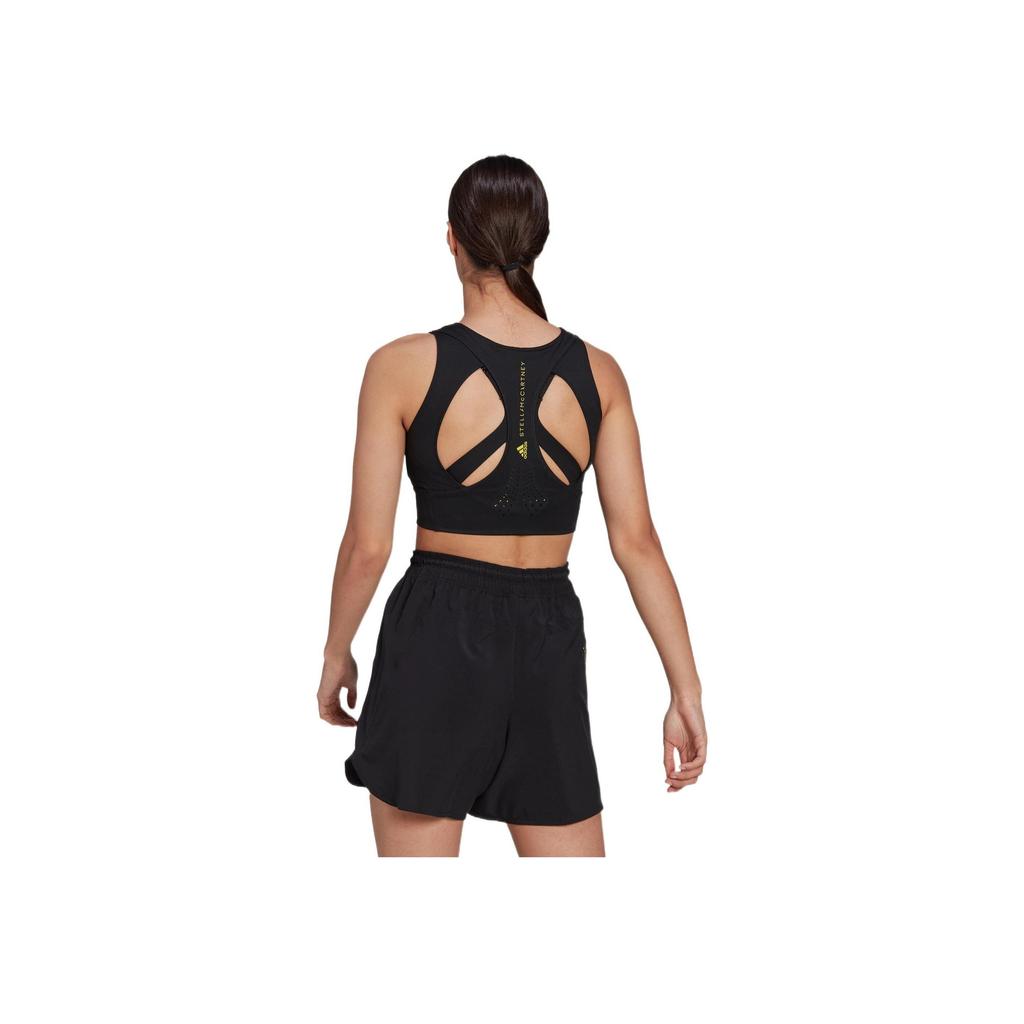 adidas Stella McCartney Tpr Crop однотонный ажурный логотип-нашивка пуловер спортивный жилет женские топы черный HI6030