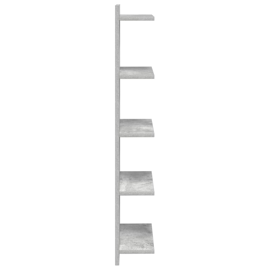 Wall Shelf 2 pcs. Concrete Grey 30 x 15 x 100 cm Wood Material