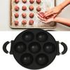 Aluminum 7-Hole Cake Cooking Pan Anti-scald Handle Cake Ball Plate Grill Pan Takoyaki Maker  Scones