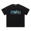 Cross-border new graffiti letter printing European and American street trendy brands loose and versatile casual men's and women's short-sleeved round